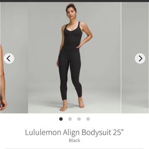 Lululemon Align Black Bodysuit One Piece 25” Black Sz 6